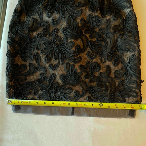 BCBGMaxAzria Black Floral Embroidered Illusion Sheath Dress Size 2 - Picture 7 of 12